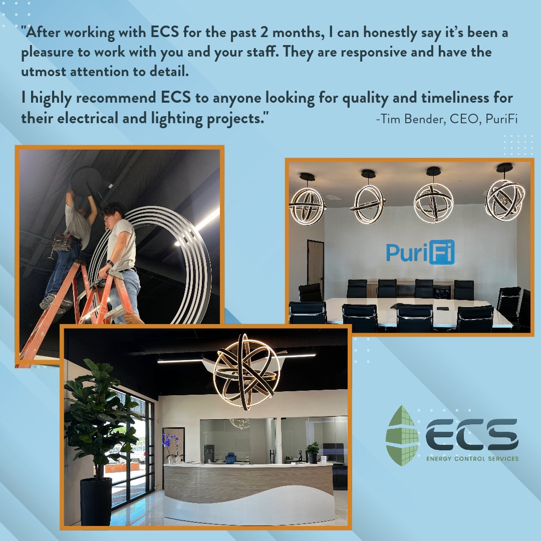 ECSLLC's tweet photo. We are ECStatic about working with PuriFi, a revolutionary leader in clean air technology, and look forward to what’s in store for the future. Thanks, Tim!
#cleanair #purifi #healthylivingspaces #ECSxPuriFi #humancentricspaces #ECStatic #cleanairtechnology #customertestimonial https://t.co/t7xHN36GcU
