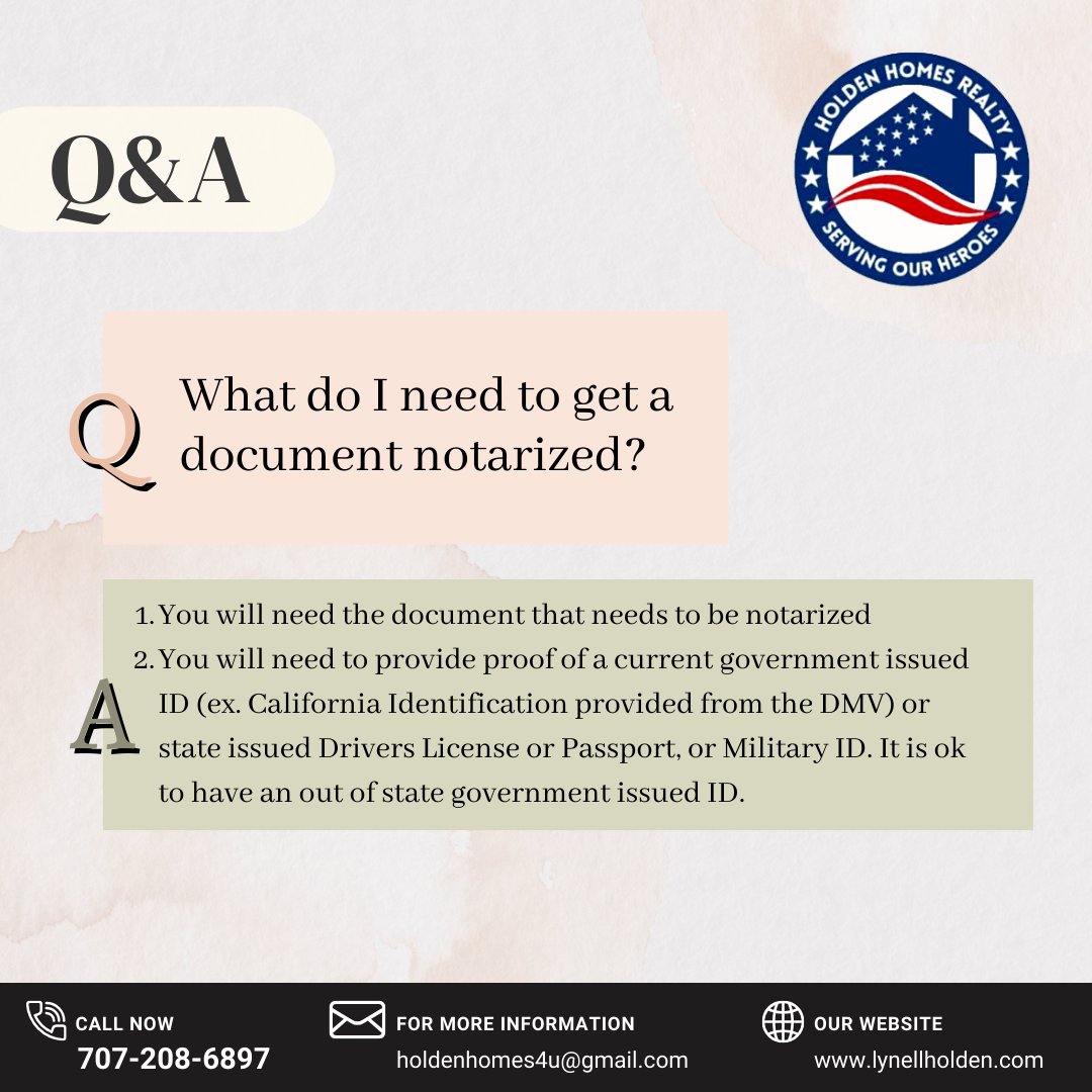 LynellHolden's tweet image. Need a document notarized? Here&apos;s what you need to know! 

Contact us at 951-355-7744 or 707-208-6897, or visit lynellholden.com for reliable and efficient notary services. 
Let&apos;s make your payment process hassle-free! 
#NotaryServices #DocumentNotarization