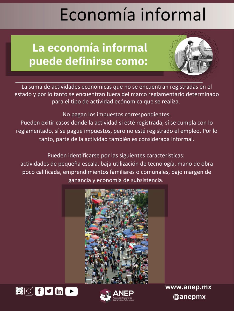anepmx's tweet photo. La economía informal: un mundo de emprendimiento, desafíos y creatividad más allá de las cifras oficiales y su impacto en nuestra vida cotidiana.
📷📷 #EconomíaInformal #Emprendimiento #ANEP #frasedeldia #economistas #tag #FelizMiercoles https://t.co/jqLXOAxMWQ