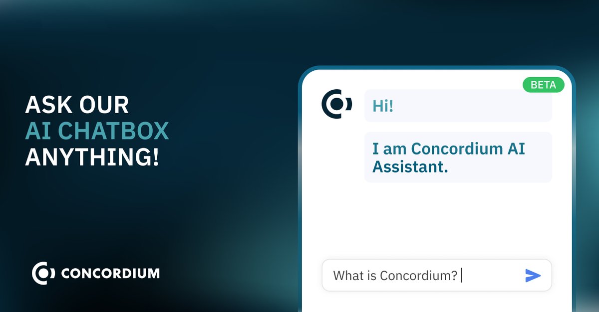 ConcordiumIND's tweet image. Concordium AI असिस्टेंट लाइव है!

🤖हमारे चैटबॉट के साथ त्वरित सहायता की आसानी और दक्षता का अनुभव करें।

त्वरित प्रतिक्रियाएँ स्वीकार करें और आज ही हमारे साथ चैट करें!💬

आप इसे हमारी वेबसाइट पर आसानी से एक्सेस कर सकते हैं।

#ConcordiumAI #ChatbotRevolution #chatbox #qanda
