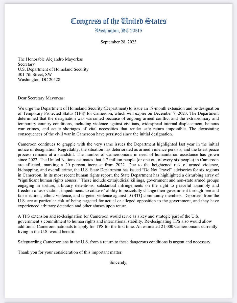 Cameroon Advocacy Network (@camadvocacy) on Twitter photo 2 Repost the letter and tag these legislatures to thank them for signing on: <a href="/ChrisVanHollen/">Senator Chris Van Hollen</a> <a href="/RepZoeLofgren/">Rep. Zoe Lofgren</a> <a href="/RepHankJohnson/">Rep. Hank Johnson</a> <a href="/ewarren/">Elizabeth Warren</a> <a href="/IlhanMN/">Ilhan Omar</a> 2 Repost the letter and tag these legislatures to thank them for signing on: <a href="/ChrisVanHollen/">Senator Chris Van Hollen</a> <a href="/RepZoeLofgren/">Rep. Zoe Lofgren</a> <a href="/RepHankJohnson/">Rep. Hank Johnson</a> <a href="/ewarren/">Elizabeth Warren</a> <a href="/IlhanMN/">Ilhan Omar</a>