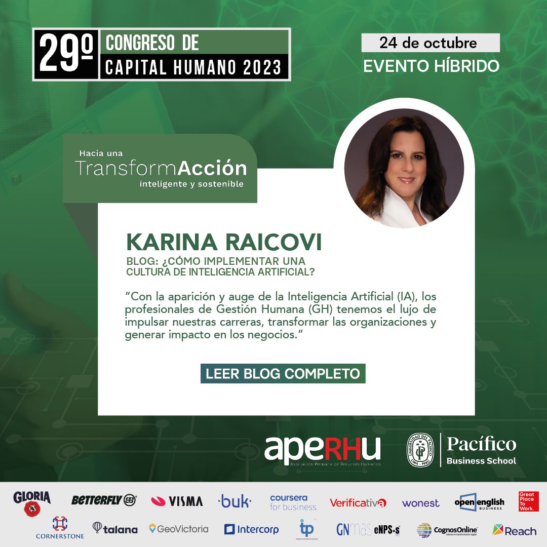 ¿Cómo implementar una cultura de IA?

Descubre en este blog de Karina Raicovi, directora de APERHU, cómo la IA no sólo automatiza tareas, sino que también desbloquea el potencial creativo y analítico de tu equipo.

✅ Ingresa al blog completo: bit.ly/46lX5HH