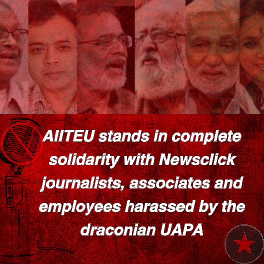 Our statement in solidarity with the journalists and employees of <a href="/newsclickin/">NewsClick</a> and against the attack on free press aiiteu.org/press-releases…