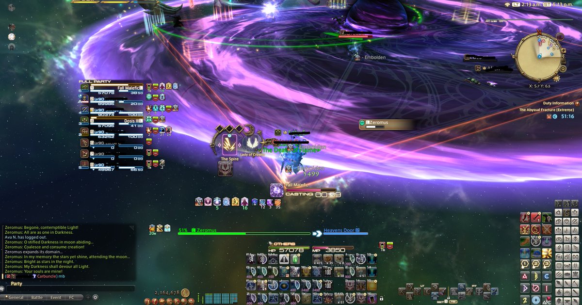 Luna_F_FFXIV's tweet photo. idk who the fk put black hole there. But I gonna bring smol pee pee my lord of crown and BONG you. 

Ps. this run cleared but... wtf dude.... https://t.co/hctwntZcg2