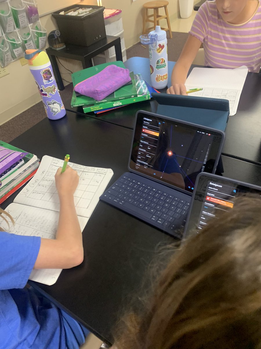 We are using the <a href="/StarChartApp/">Star Chart</a> to track stars and their brightness. We learned how far a light year really is and why some stars appear brighter in our night sky than others.
