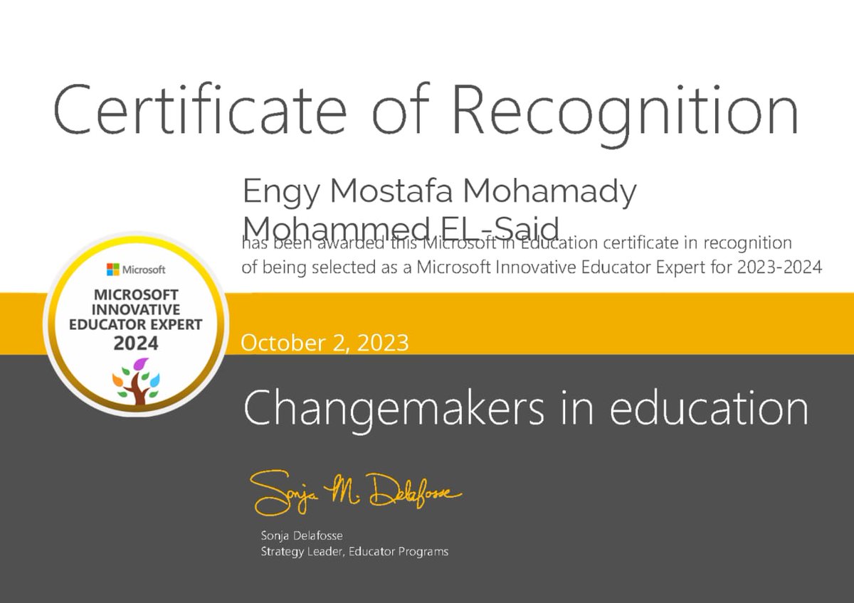 EnjyMostafa2's tweet photo. MIE Expert for 2023-2024 
#MicrosoftEdu #MIEExpert 
🙈😎🤩 https://t.co/Mv4MjdpKRh