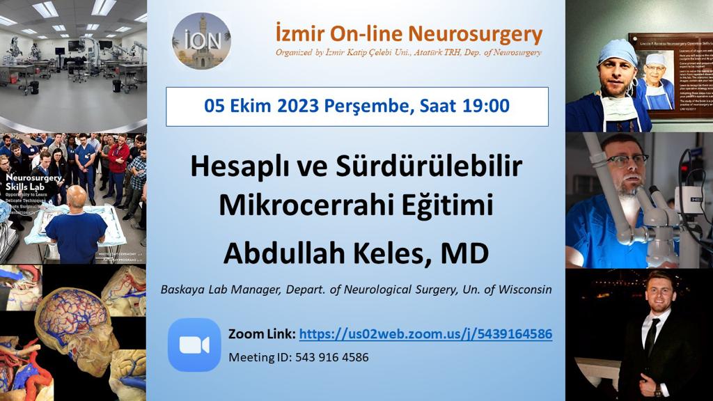 Join us tomorrow with Lab Manager Abdullah Keleş, MD, and discover how we're making affordable training accessible, even in LMICs.   

us02web.zoom.us/j/5439164586 
Language: Turkish 

 #TrainingWithoutBorders #baskayalab #izmir-online #madisonmicroneurosurgeryinitiative
