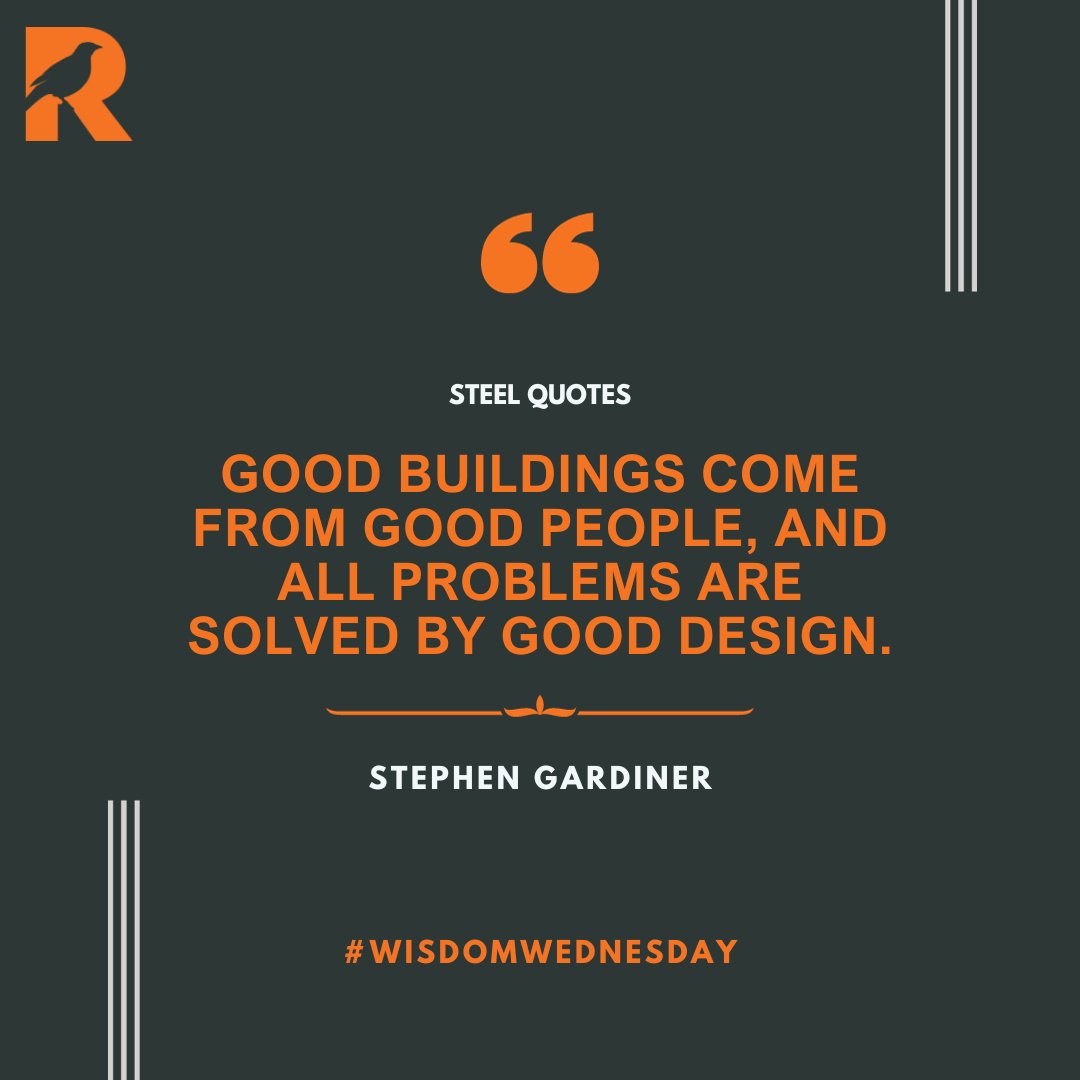 LlcRobin's tweet photo. This #WisdomWednesday is inspired by a new project we are spotlighting on Friday and, as such, themed on building with purpose. 

"Good buildings come from good people, and all problems are solved by good design." - Stephen Gardiner

#RobinSteel#WayfindingSolutions https://t.co/sMav9zh9qi