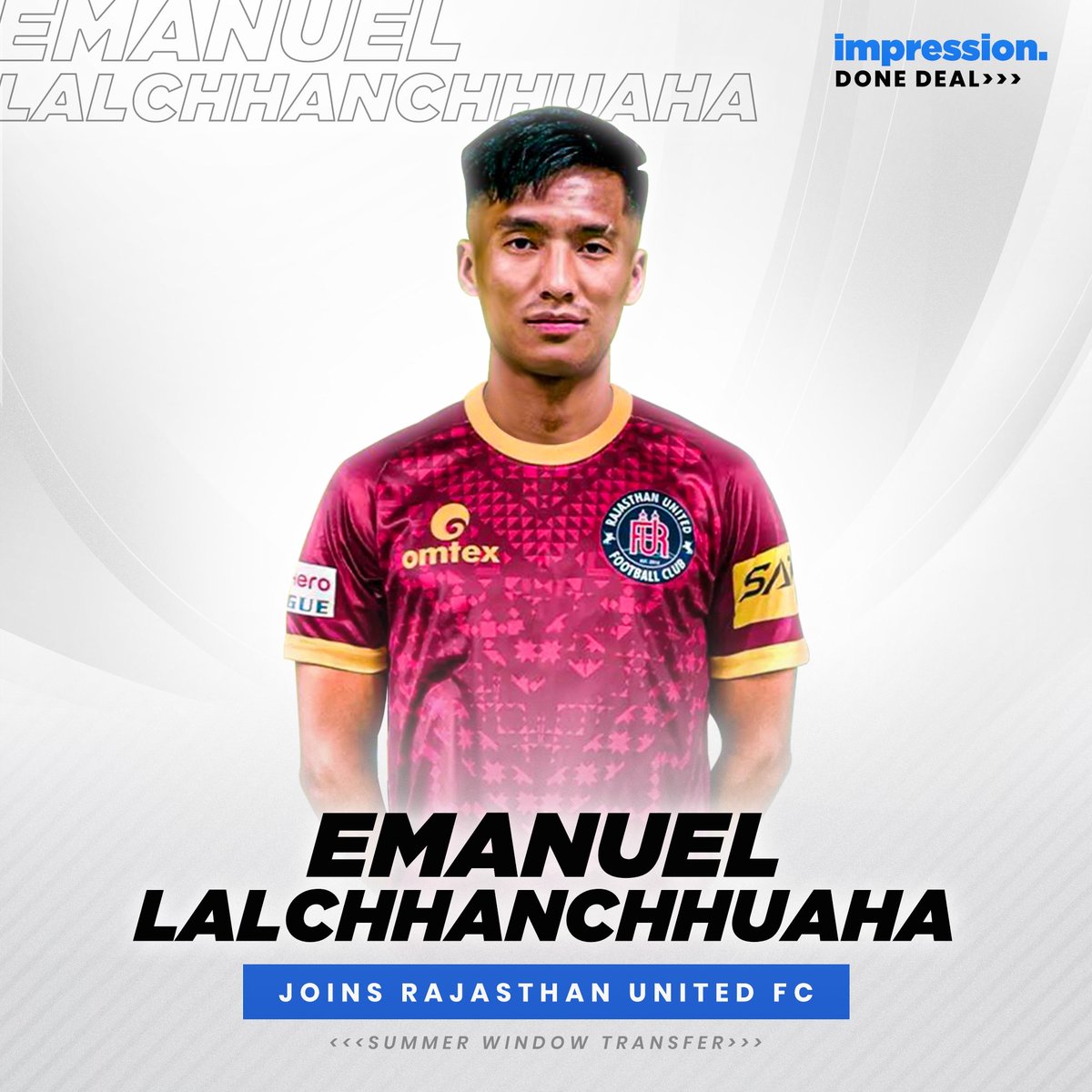 We are elated to announce that our athlete 𝐄𝐦𝐚𝐧𝐮𝐞𝐥 𝐋𝐚𝐥𝐜𝐡𝐡𝐚𝐧𝐜𝐡𝐡𝐮𝐚𝐡𝐚 has joined Rajasthan United FC on a two-year deal!📝😍

Wishing Emanuel all the luck ahead of his new challenge.

#ImpressionAthlete #IndianFootball  #TeamImpression #RUFC #FootballTransfer