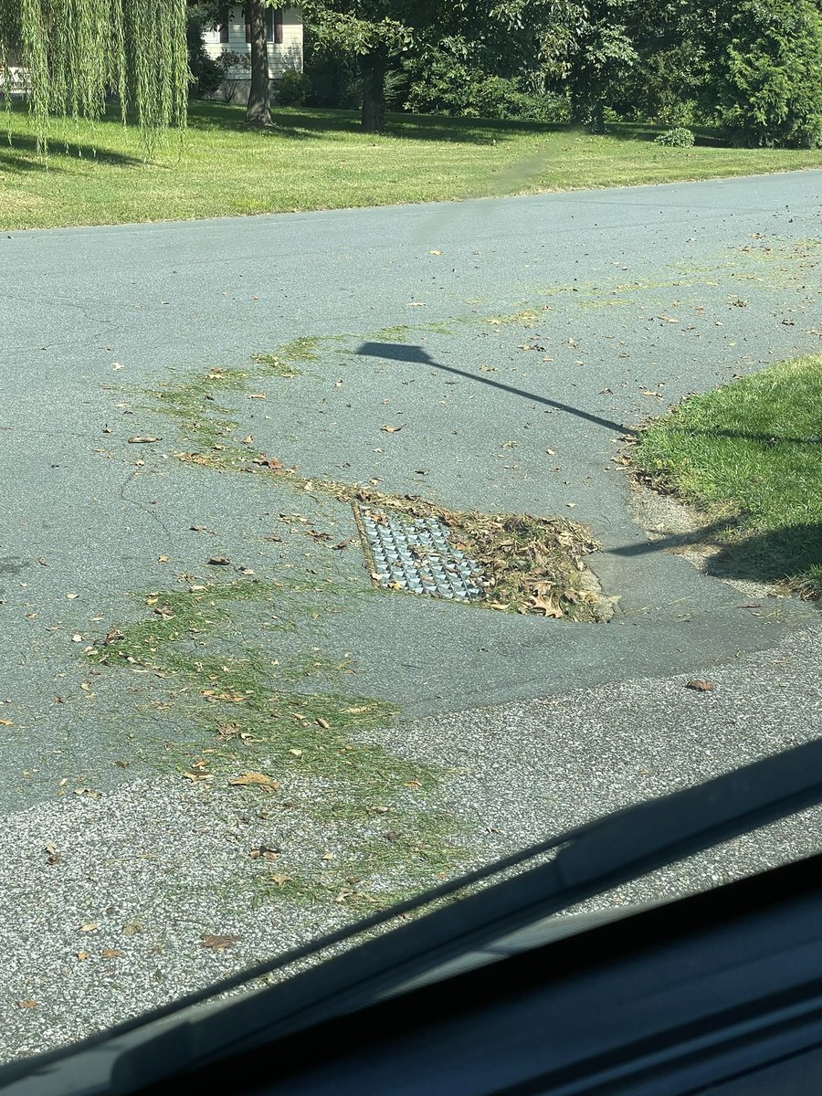 AaronS019's tweet photo. People: “I don’t know why my street always floods wit heavy rain”.

Also people: blowing grass clippings and leaves in the street and storm drains…. 🙄🤦‍♂️ you can’t make this stuff up. https://t.co/60fJHjd98z