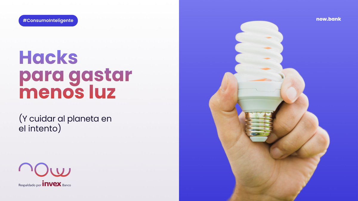 NOWBank_mx's tweet photo. ¡Psst, Nower! La luz es uno de esos gastos que anda por las nubes, ¿verdad? 🌞💸 Pero tranquilo, aquí van unos hacks para que gastes menos y no te agarre en curva.
#ConsumoInteligente #NowHacks #NowBank #AhorraLuz https://t.co/DGQUZttNxw