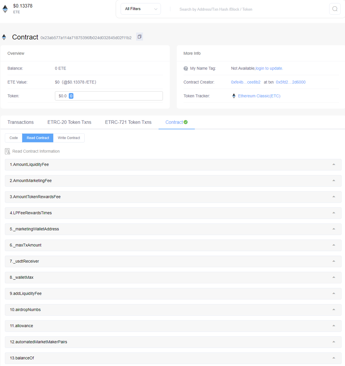 ETEscan, contract open source, and WEB3 modules have been developed and launched. Anyone can open-source your contract on ETEscan and connect to the wallet to use WEB3 functions to read or compile your contract.This is the feature that makes ETEscan stand out among all scans. At