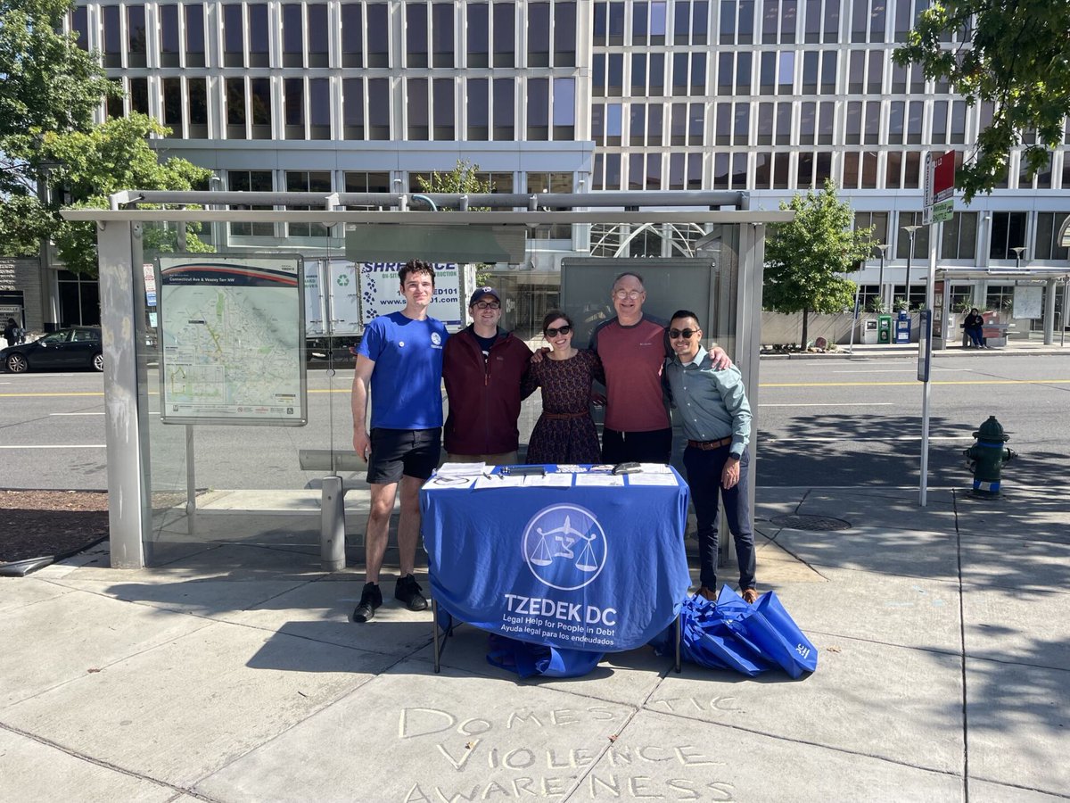 TzedekDC's tweet photo. October is #DVAM2023. Our team spent some time Monday at the Navy Yard and Van Ness metro stations to #PaintTheTownPurple & raise awareness about domestic violence. Remember that there are always resources out there to help, such as @dccadv. Help us in the fight to #EndDVinDC https://t.co/CRE1oeMOmX