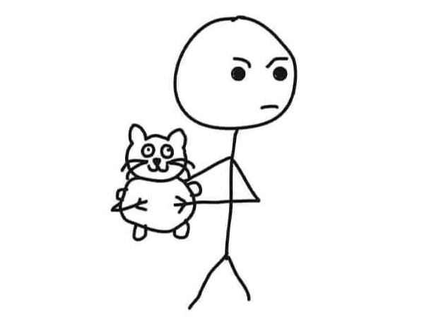 Aquí, defendiendo a mi mascota por algo que sí hizo.