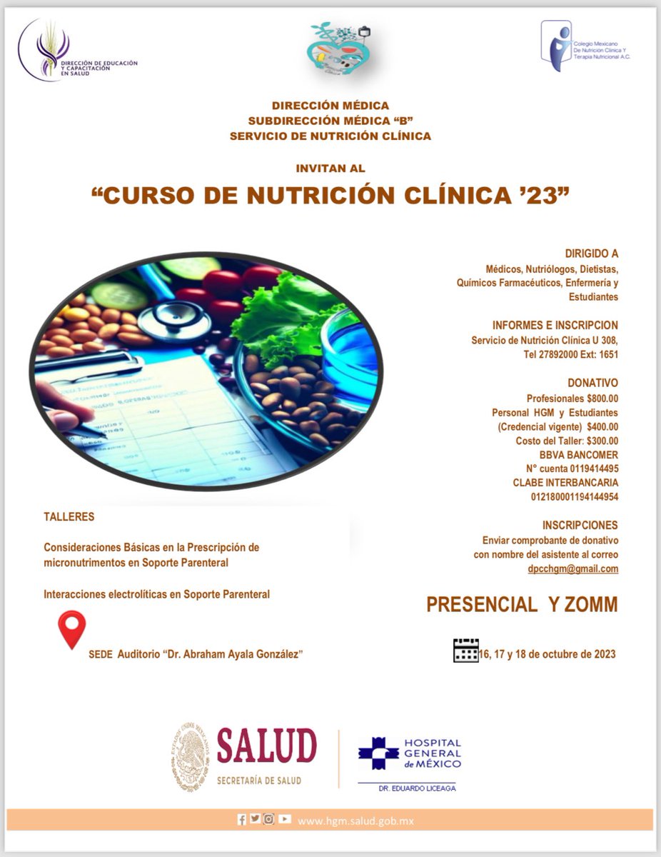 🫰🏼
Nutrición clínica '23 
Informes e inscripciones al número en el cartel ♥️