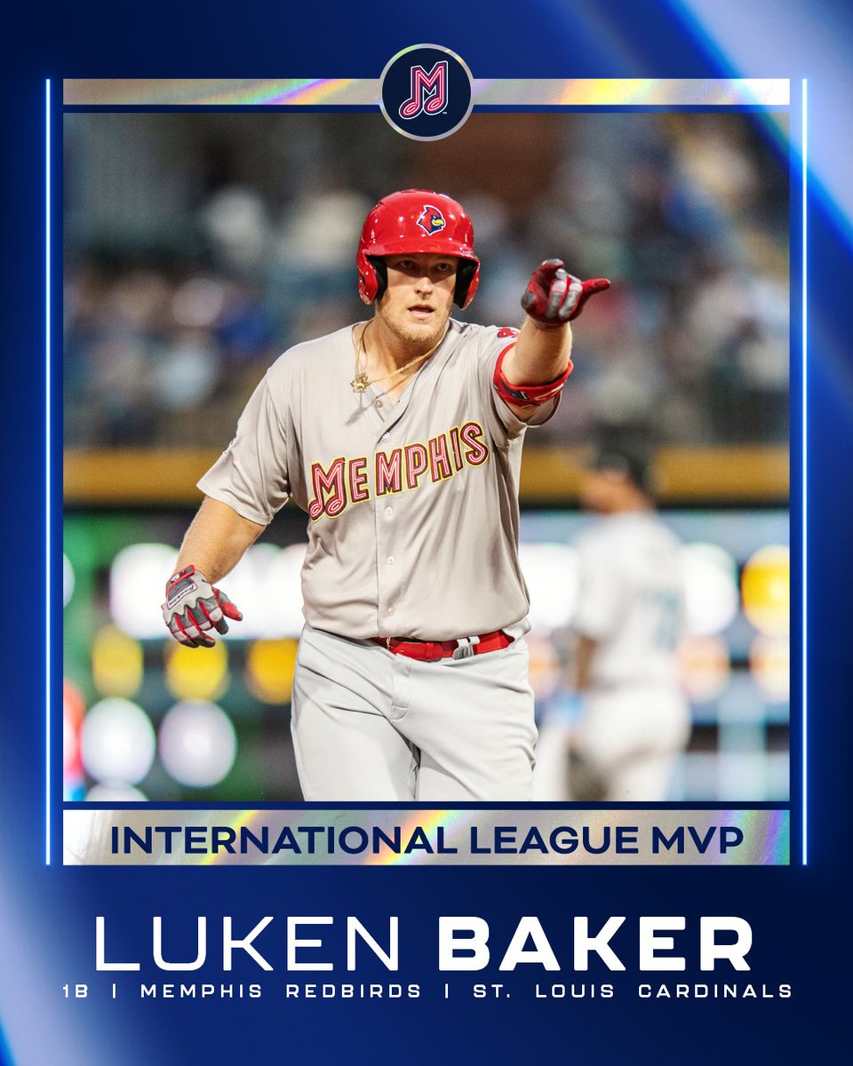 In addition to being named a league All-Star, Luken Baker was also named the International League MVP! The 26-year-old lead the league in HR (33), RBI (98), and SLG (.720). He is the first #STLCards minor leaguer to win a Triple-A league MVP since 1987.