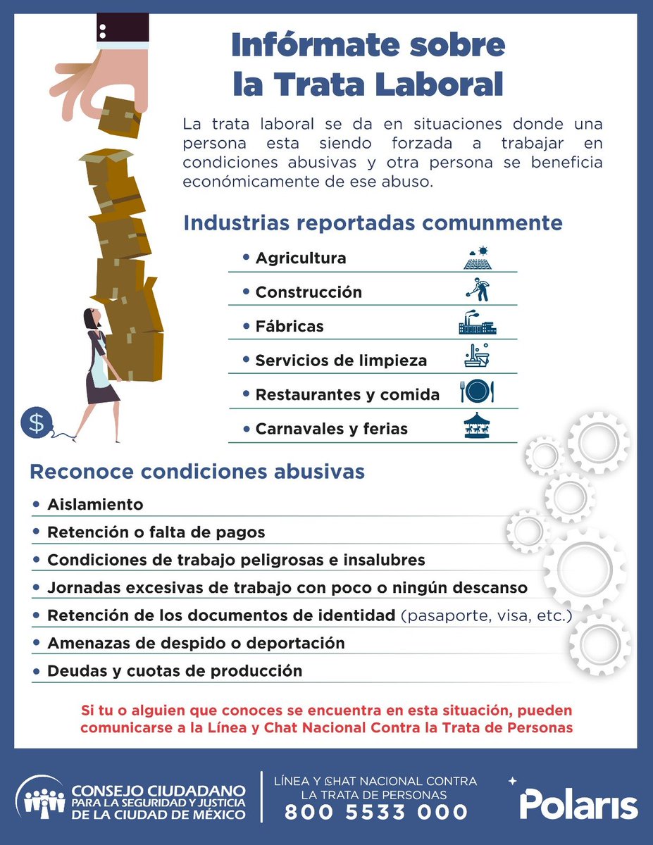 guerrerochipres's tweet photo. Es importante conocer tus derechos para no ser víctima de #TrataLaboral. Si te fuerzan a trabajar en condiciones de abuso y otra persona se beneficia económicamente de ello, reporta: Línea y Chat Nacional vs #TrataDePersonas 800 5533 000 de @elconsejomx, te ayudamos gratis 24/7 https://t.co/sODcohEJLn