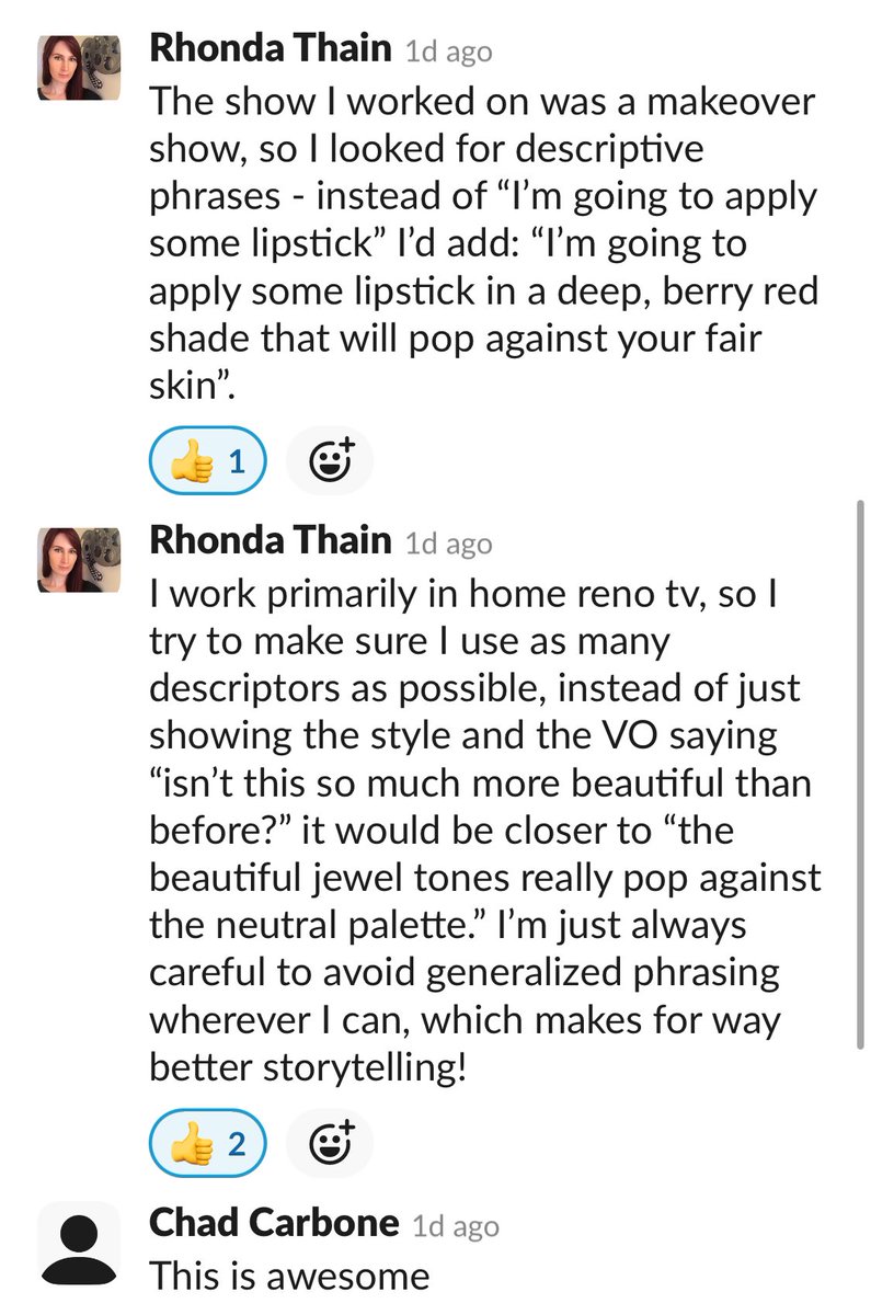 Love this tip from <a href="/rhondacthain/">Rhonda Thain</a> in our Cut Crew yesterday. Avoid generalized soundbites!