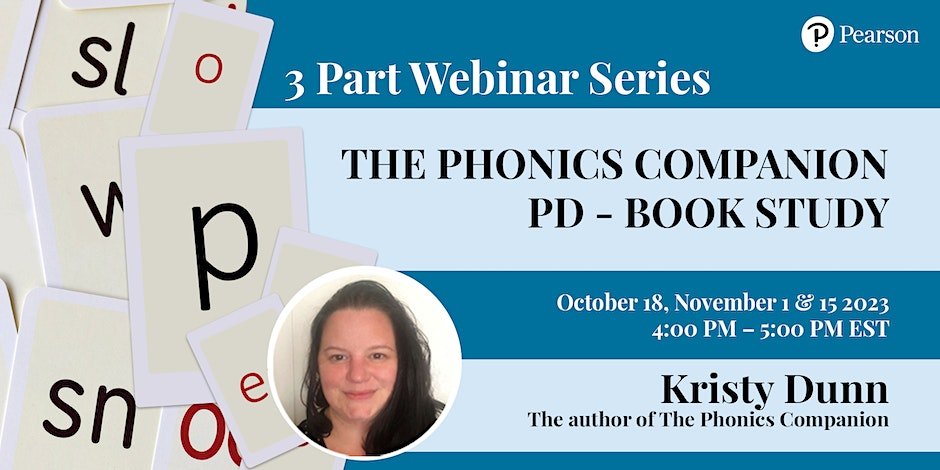 Andrea Gulyas (@andreagulyasp) on Twitter photo Join Kristy Dunn, MEd., for a 3-part online workshop series about phonics.
October 18 - Assessment
November 1 - Unpacking the Lessons
November 15 - Using the Review Activities
Register here: eventbrite.ca/e/the-phonics-…
#phonics #scienceofreading <a href="/PearsonK12/">Pearson Canada K12</a> Join Kristy Dunn, MEd., for a 3-part online workshop series about phonics.
October 18 - Assessment
November 1 - Unpacking the Lessons
November 15 - Using the Review Activities
Register here: eventbrite.ca/e/the-phonics-…
#phonics #scienceofreading <a href="/PearsonK12/">Pearson Canada K12</a>