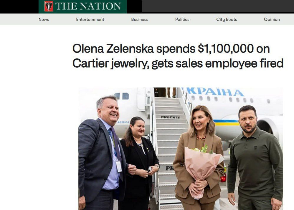 The wife of Ukrainian President Vladimir Zelensky, Elena, spent more than $1 million on Cartier jewelry in New York – The Nation write.

At this time, Zelensky made his first personal appeal to the UN General Assembly, demanding help and arms supplies from the West.