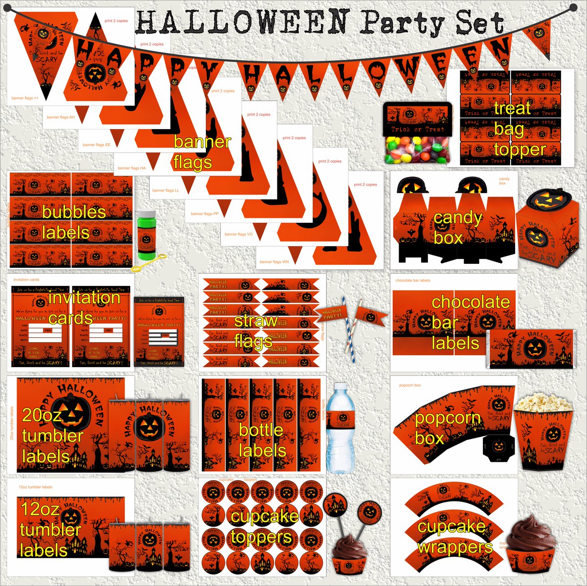 HALLOWEEN Party Set by GGGsign 
. 
gggsign.etsy.com 
. 
etsy.com/listing/158091… 
. 
#halloween #happyhalloween #etsy #etsyshop #bestofetsy #etsystore #halloweenparty #halloweennight #halloweenpartyideas #halloweenpartydecor #halloweenpartybundle #halloweenseason #etsystore