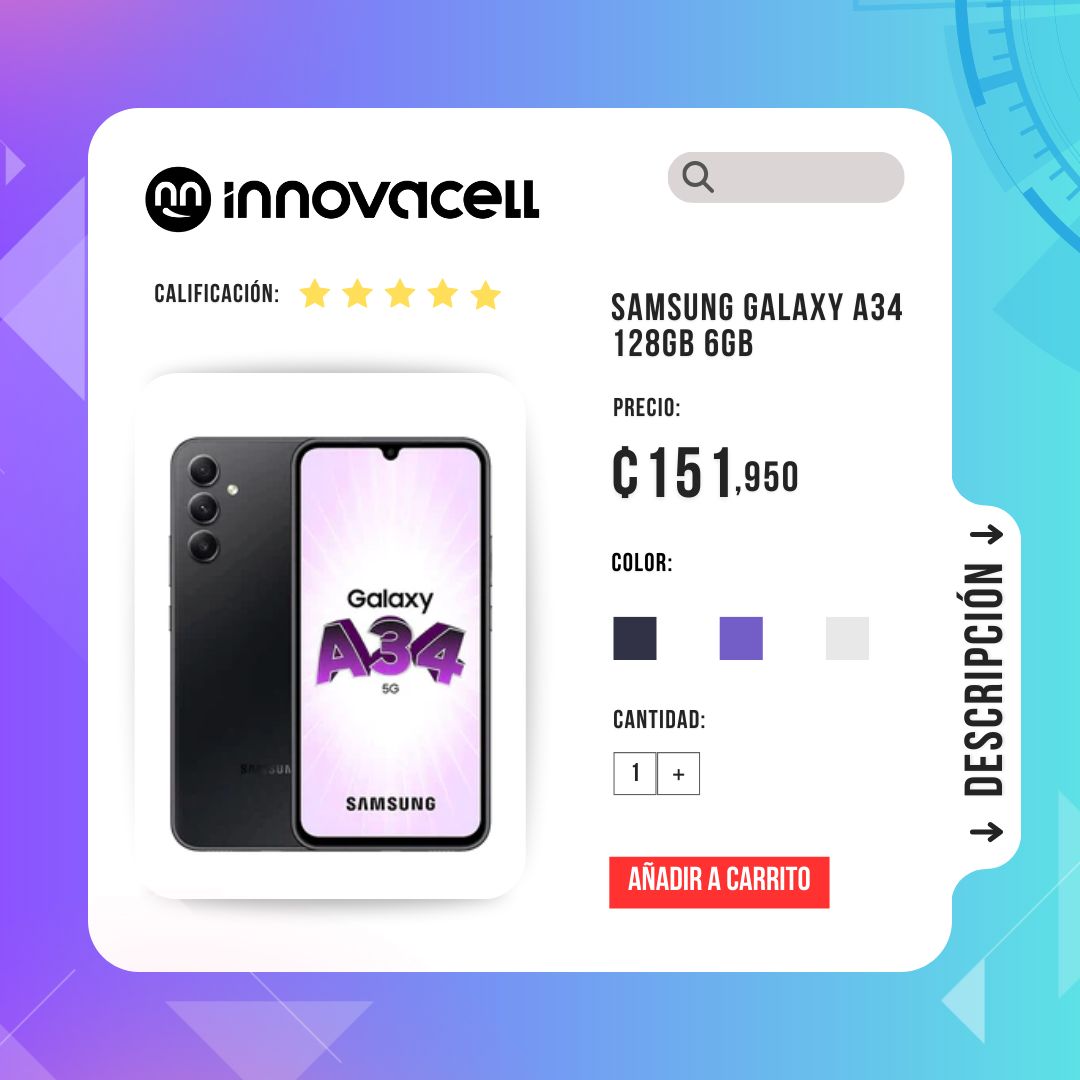 innovacell's tweet photo. Samsung Galaxy A34 5G 128Gb 🤗

🏆¡Tú tienda en línea desde 2002!

💸 ¡Tasa 0 6 meses con Credomatic!
🌟 ¡Hasta 12 meses 0% con Credix!
🔥 ¡Hasta 36 meses con Emma Pay!

¡No esperes más, consigue el tuyo hoy! 🌟
🌐 https://t.co/DVdHMfgcZK
📲 https://t.co/U7aRIaE784 https://t.co/PXKBCOHutm