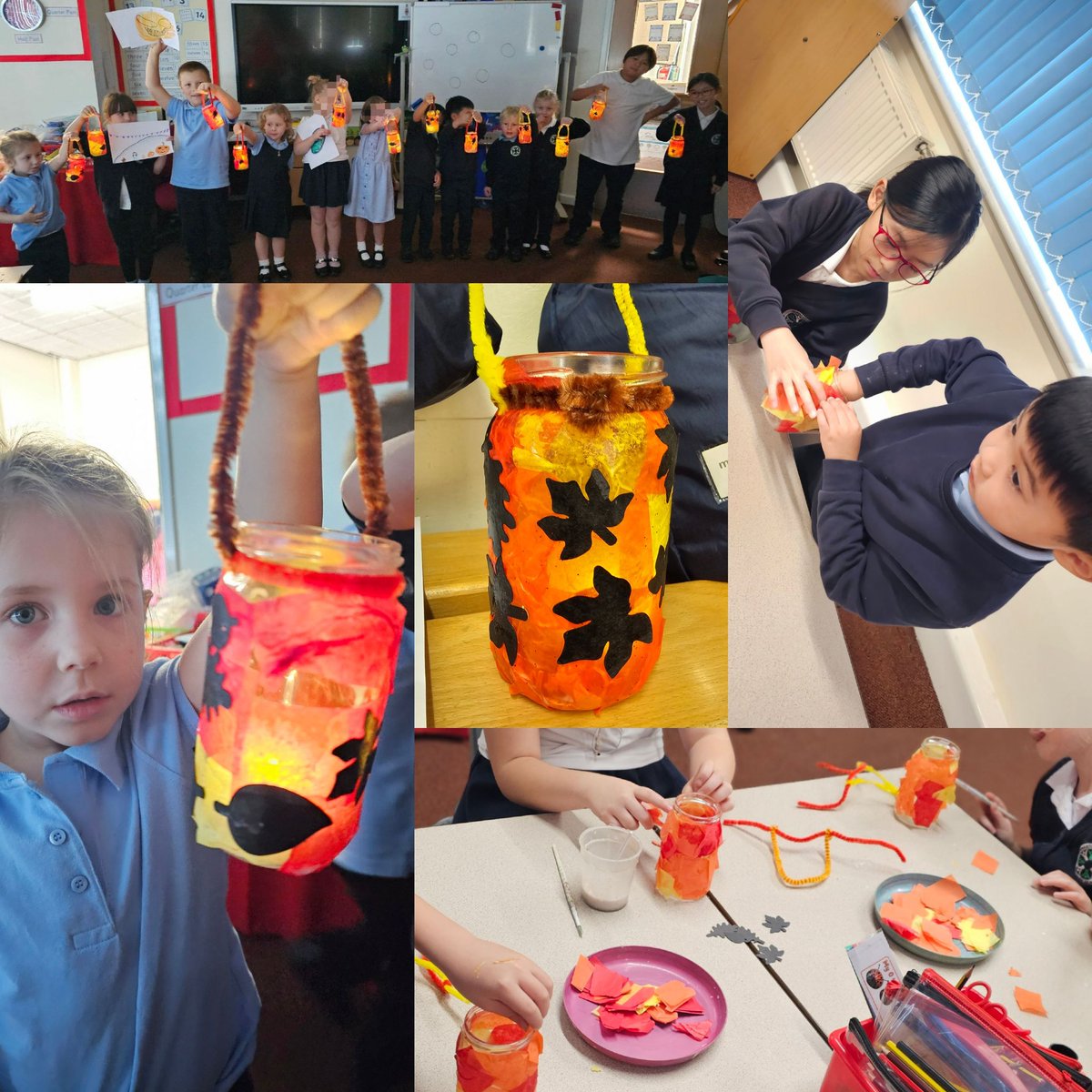 Great work from the artists at <a href="/NormantonCommon/">Normanton Common</a> this afternoon! They created some beautiful autumn lanterns using collage techniques - they looked super impressive in the dark ✨️🍁🍂🧡