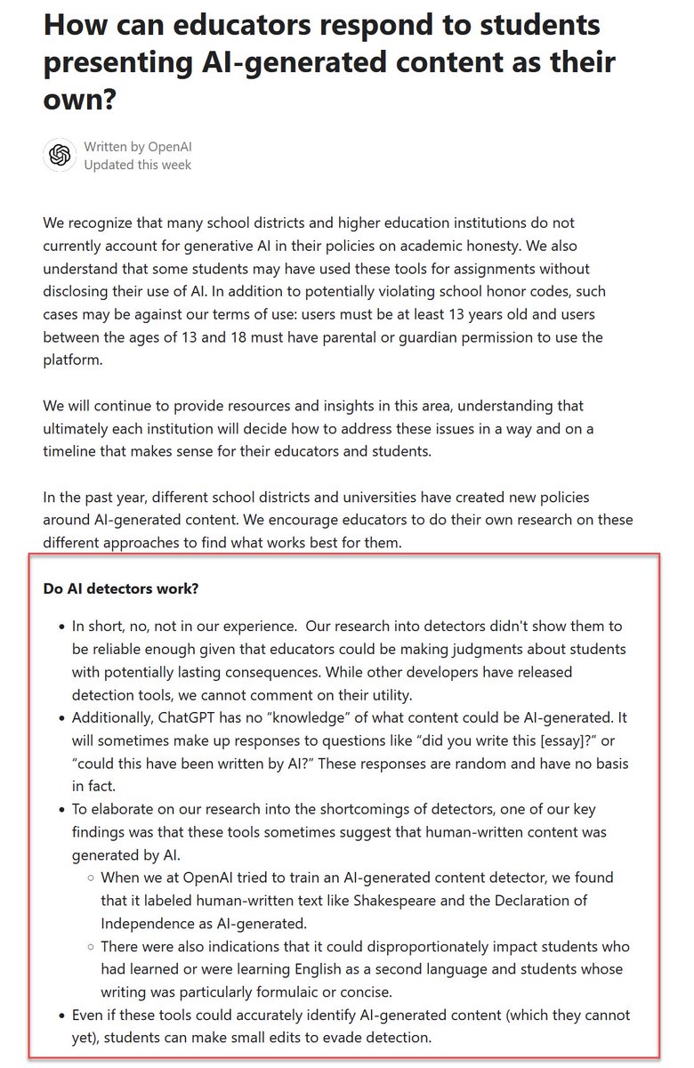 Very few things have been included in public documentation by the major AI labs. This has.

Please, just read the OpenAI FAQ