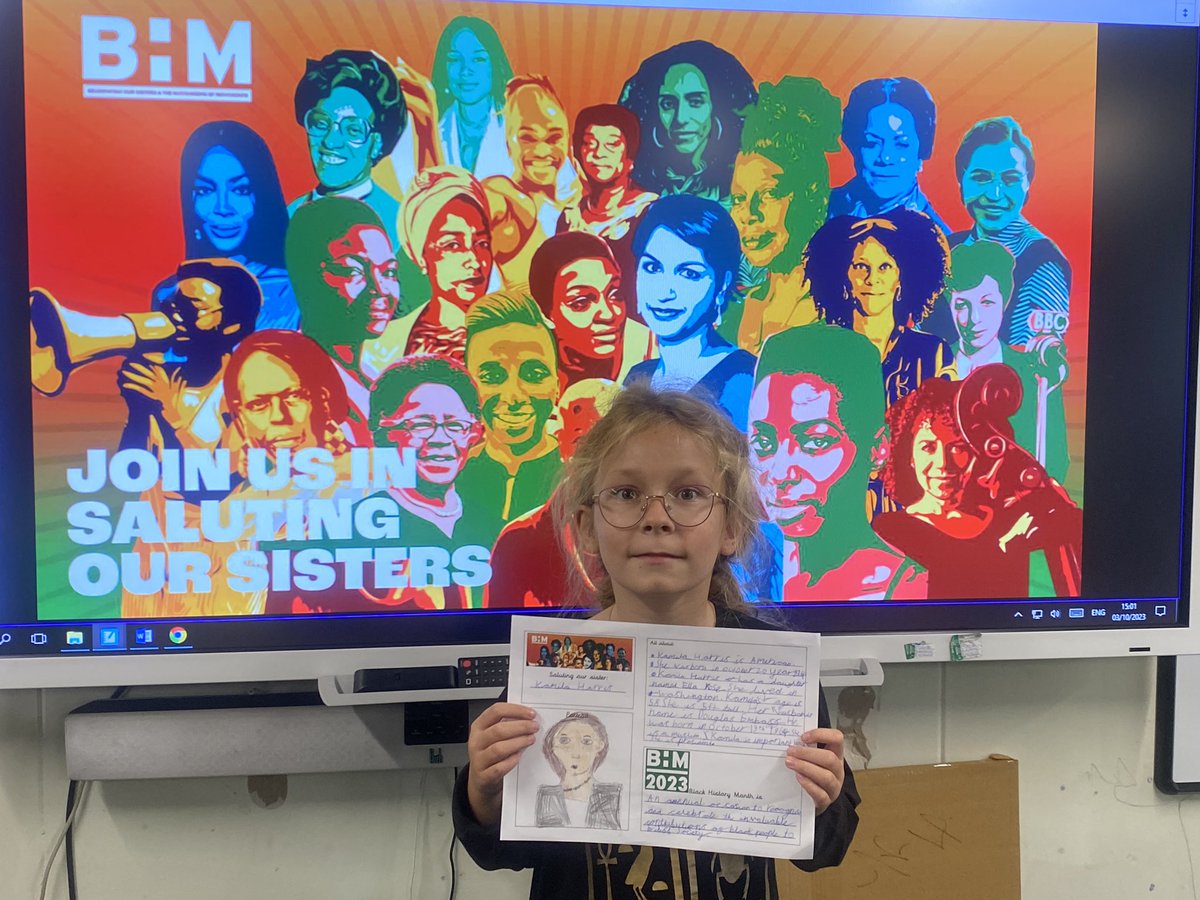 Discovery_Y4's tweet photo. ⚫️ Black History Month 2️⃣0️⃣2️⃣3️⃣ ⚫️
Saluting our sisters👯‍♀️@blackhistoryuk 

Thank you for being the change we all hope to see in the world 🌍 #Year4 #DPS #Legacy #Changemakers #Whoruntheworld @malorieblackman @Jamelia @LeighAnneMusic @VP @Beyonce https://t.co/6UuzNY8NUw
