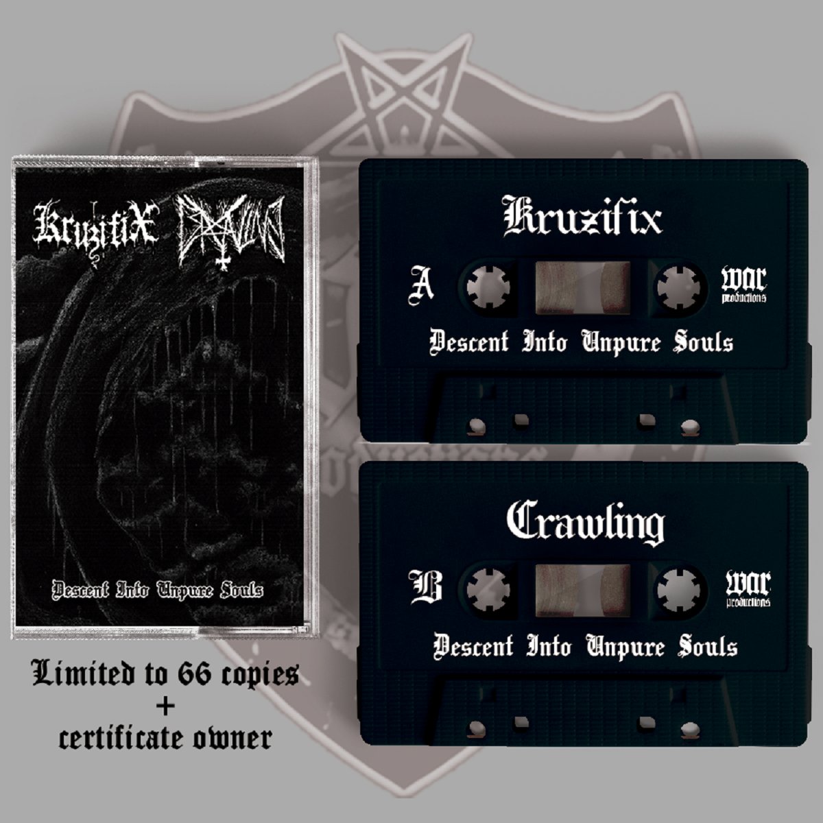 OUT 06 October 23
#PreOrder

"Descent Into Unpure Souls" a split between <a href="/KruzifixO/">Kruzifix_Official</a> &amp; #Crawling
Ltd to 66 copies + certificate owner

warproductions.bandcamp.com

#WarProductions
#SupportTheUnderground
#OurRelease
#Kruzifix
#Crawling
#BlackMetal
#BlackMetalTapes
#MusicCassette
#Kvlt