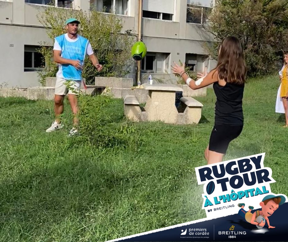 Aujourd'hui le #RugbyTourHopital by <a href="/Breitling/">Breitling</a> a fait étape au Centre Jean Abadie de Bordeaux 🏉
Les jeunes ont pu partager un moment autour du #rugby avec <a href="/NansDucuing/">Nans Ducuing</a>  et <a href="/jb_dubie/">Jean-baptiste Dubié</a>, leurs coéquipiers du jour !