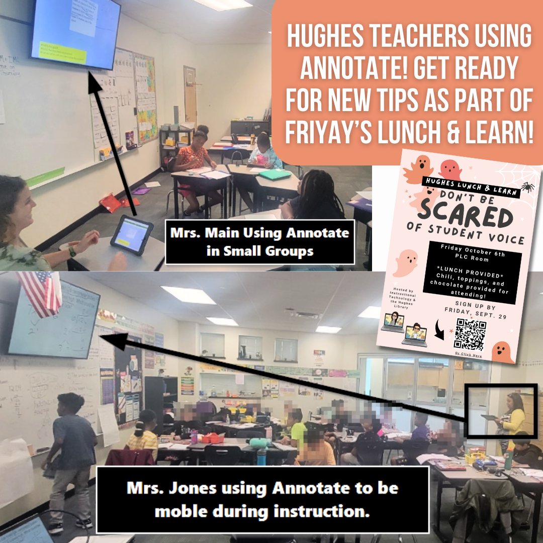 Brit_Horn_IT's tweet image. Walkin the halls just 👀SPYING teachers using @Annotate_Net in small groups &amp;amp; during instruction like ROCKSTARS @Hughes_Hawks! 

If you like Remote Desktop...just wait for FUN Tips at Friday&apos;s LUNCH &amp;amp; LEARN 👻🍬 @mrs_cmain @LibraryLadyMsM #NISDIT