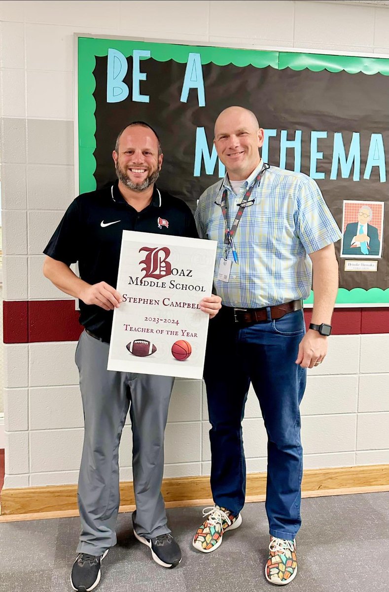 CONGRATULATIONS to the Boaz Middle School 2023-2024 Teacher of the Year, Stephen Campbell! 

#AnchoredInExcellence
<a href="/BoazSchools/">Boaz City Schools</a>