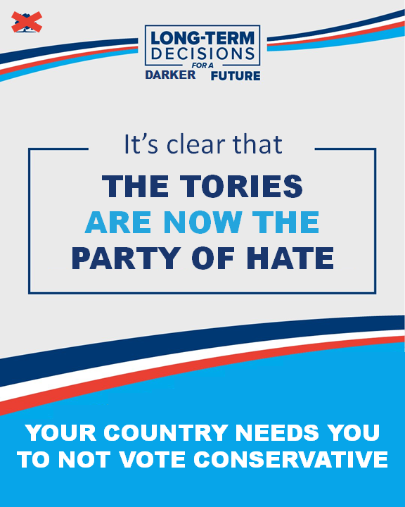The Conservative Party is now The Party of Hate!
The politics of hate must always be opposed!
We must kick the Tories out of office!
#TransRightsAreHumanRights #RefugeesWelcome #ConservativePartyConference #CPC23 #CPC2023 #PoliticsLive #Newsnight #BBCQT #ToriesOut #ThePartyofHate