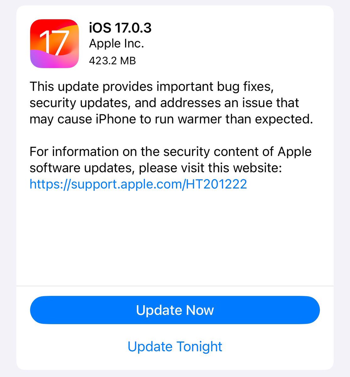 igeeksblog's tweet image. Apple has released iOS 17.0.3 with fix for iPhone 15 Pro overheating issue 🥳

#iOS17 #iOS1703