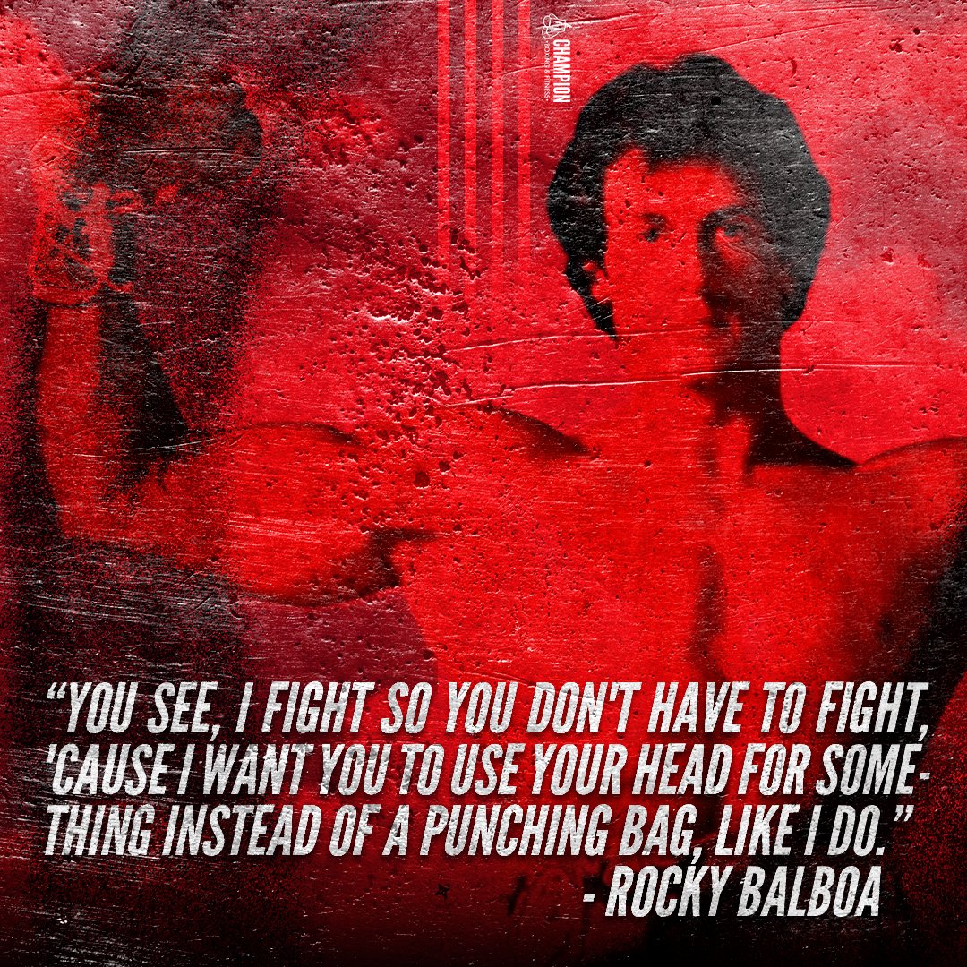 ChampionBoxing's tweet photo. In a teaching moment with his son, Rocky Balboa's words reveal a depth of compassion. True champions don't just fight for themselves; they also uplift those they care about. In and out of the ring, Rocky teaches us that greatness lies in selflessness. 💪🌟 https://t.co/PFh3G4Gey9