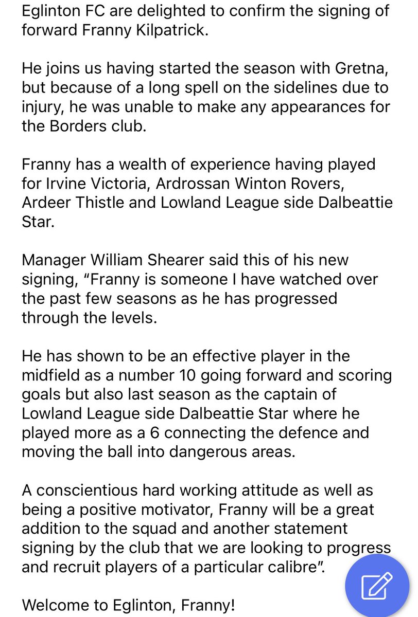 Eglinton FC tweet media