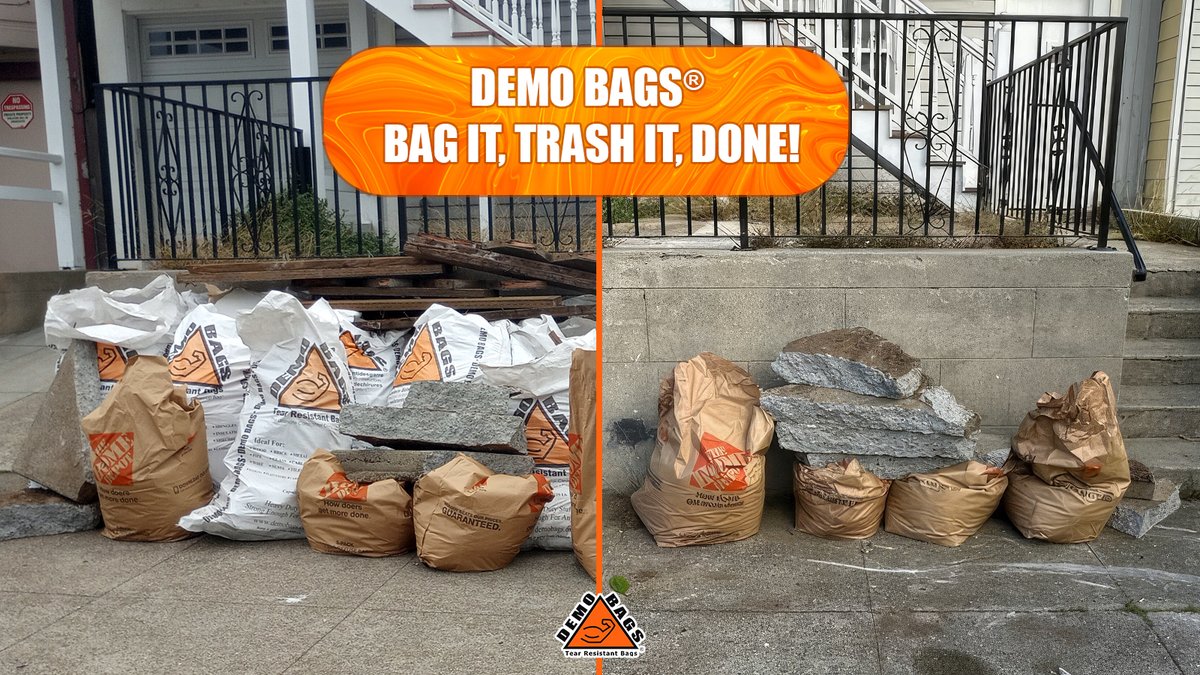 BagsDemo's tweet image. Streamlined cleanup with Demo Bags! 🗑️💪 Just bag it, trash it, and you're done! 🙌Get yours today and experience the ease of tidying up: demobags.com/products/
 #DemoBags #Haultail #JunkRemoval  #CleanupMadeEasy #NoMessNoStress #StreamlinedCleanup