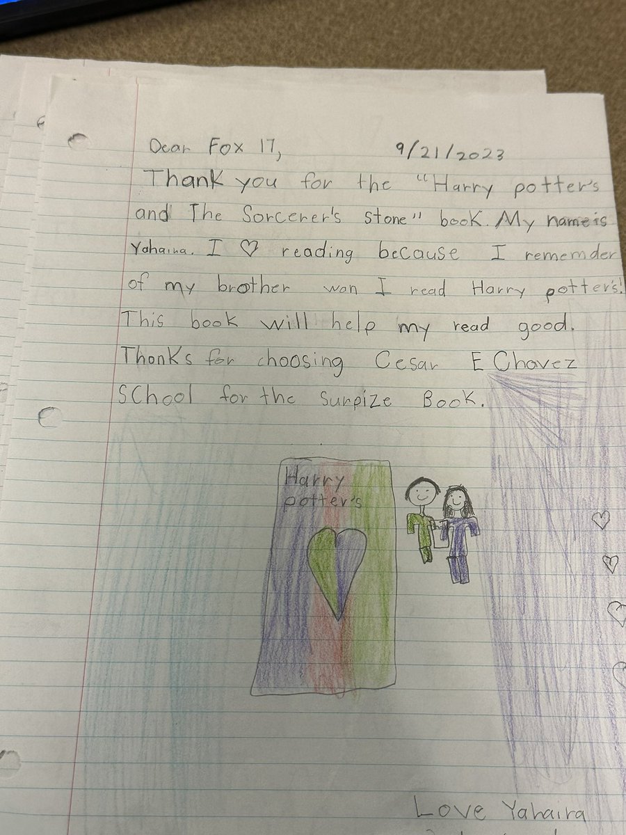 Getting letters like these is by far my favorite part of working on <a href="/FOX17/">FOX 17</a> and the <a href="/ScrippsHowardFd/">Scripps Howard Fund and Scripps Howard Foundation</a>’s annual #GiveABook campaign! Reading through these made my day. Xavier’s letter gave me a good chuckle 🤭