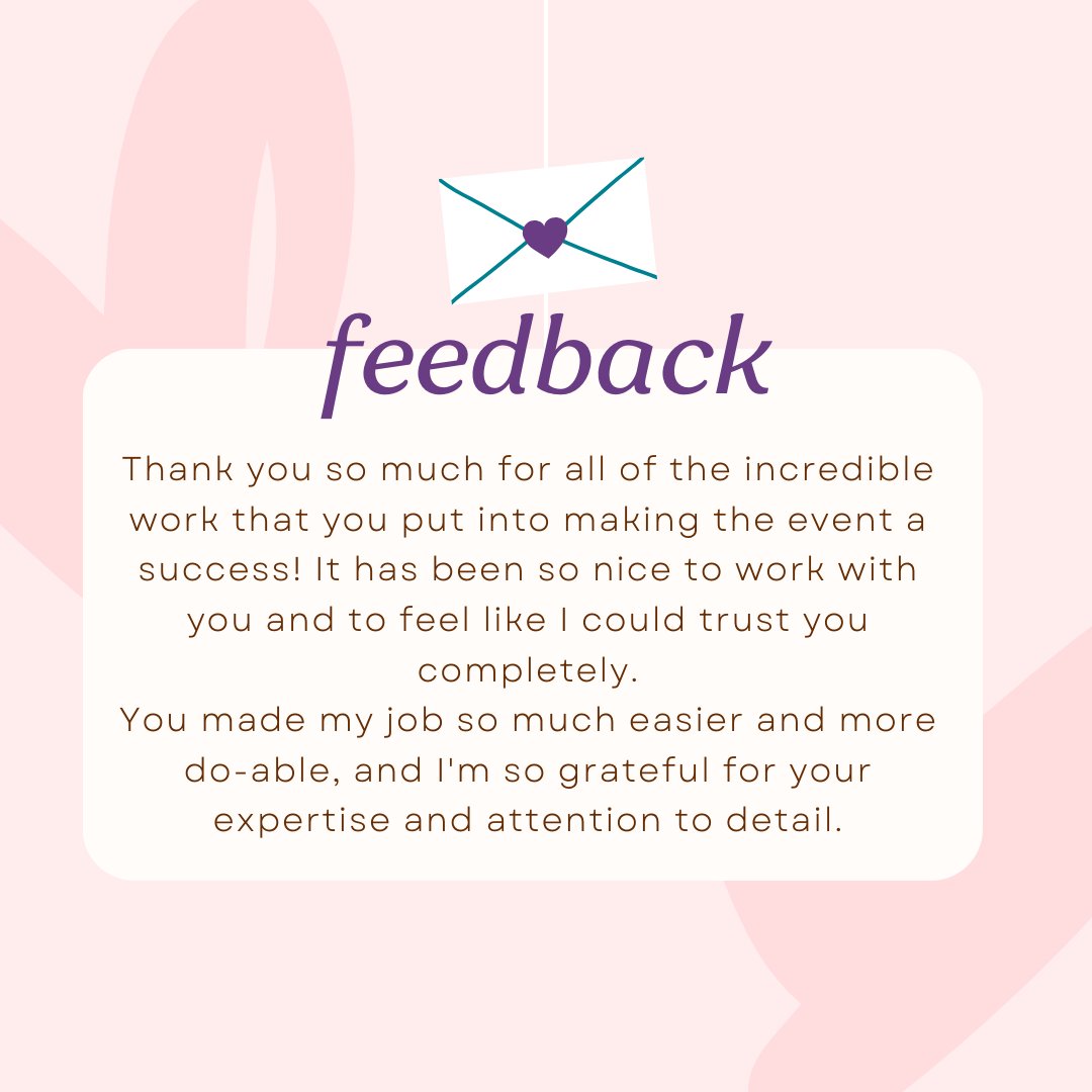 Client testimonials are always a day-brightener during the busy event season!

#testimonial #eventprofs #eventplanning