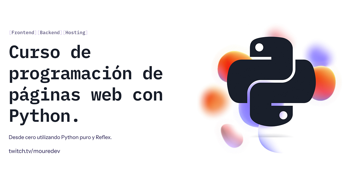 MoureDev's tweet photo. Comenzamos el curso de Python para Web en directo!

→ Gratis
→ Desde cero
→ Sin conocimientos previos de web
→ Con todo el código y clases publicadas
→ Proyecto real

🟣 Te espero en https://t.co/OCwIcKIYqQ https://t.co/19BRYsjeqQ