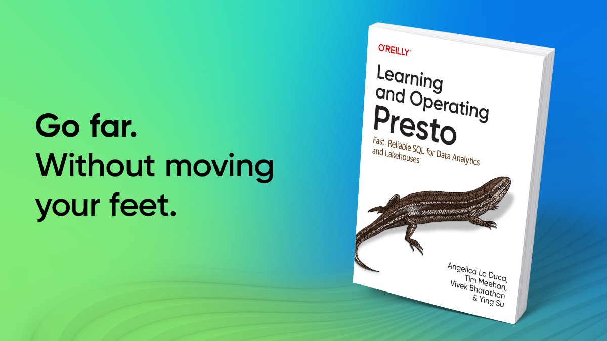 Get our newest book, Learning and Operating Presto -- Discover why Facebook, Uber, Alibaba Cloud, Hewlett Packard Enterprise, IBM, Intel, and many more use Presto and how you can quickly deploy Presto in production. oreil.ly/Nm9lY