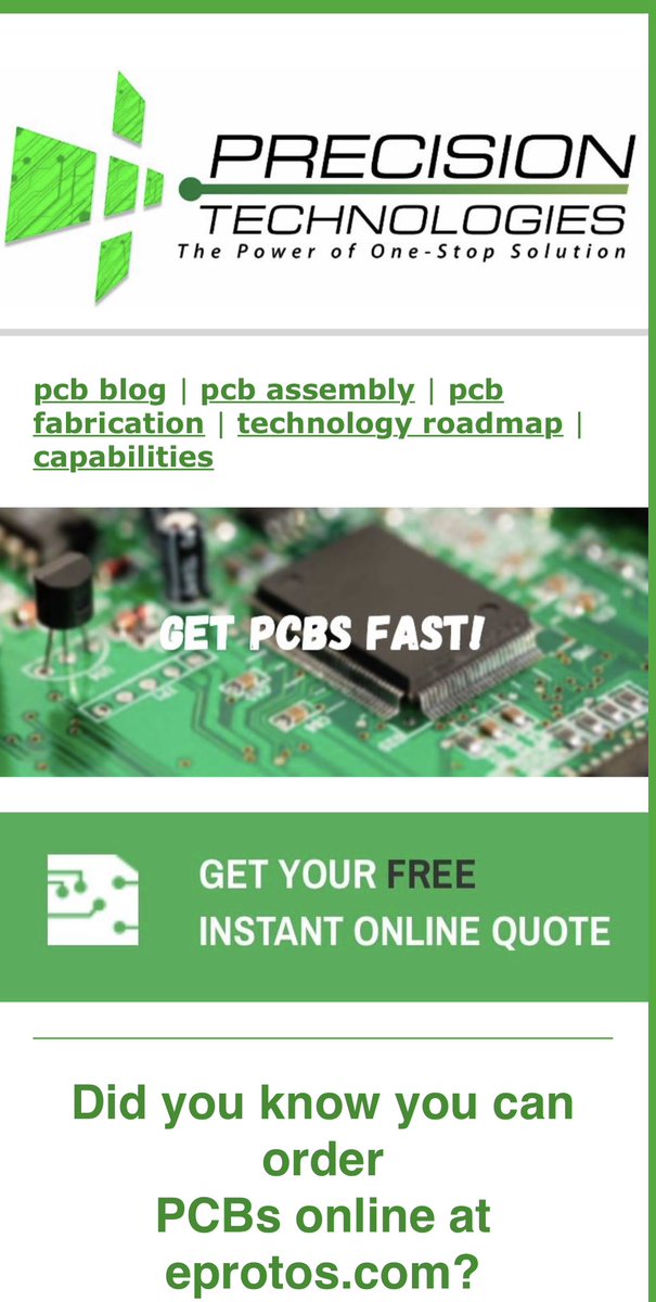 precision4pcb's tweet image. PCB Designers!!! Get your products off the ground at eProtos.com Rapid Prototype PCBA Made in USA.
Simply register or login to and get an instant quote fast and securely for quick turn prototype PCBs as fast as 1day turn.
#electronics