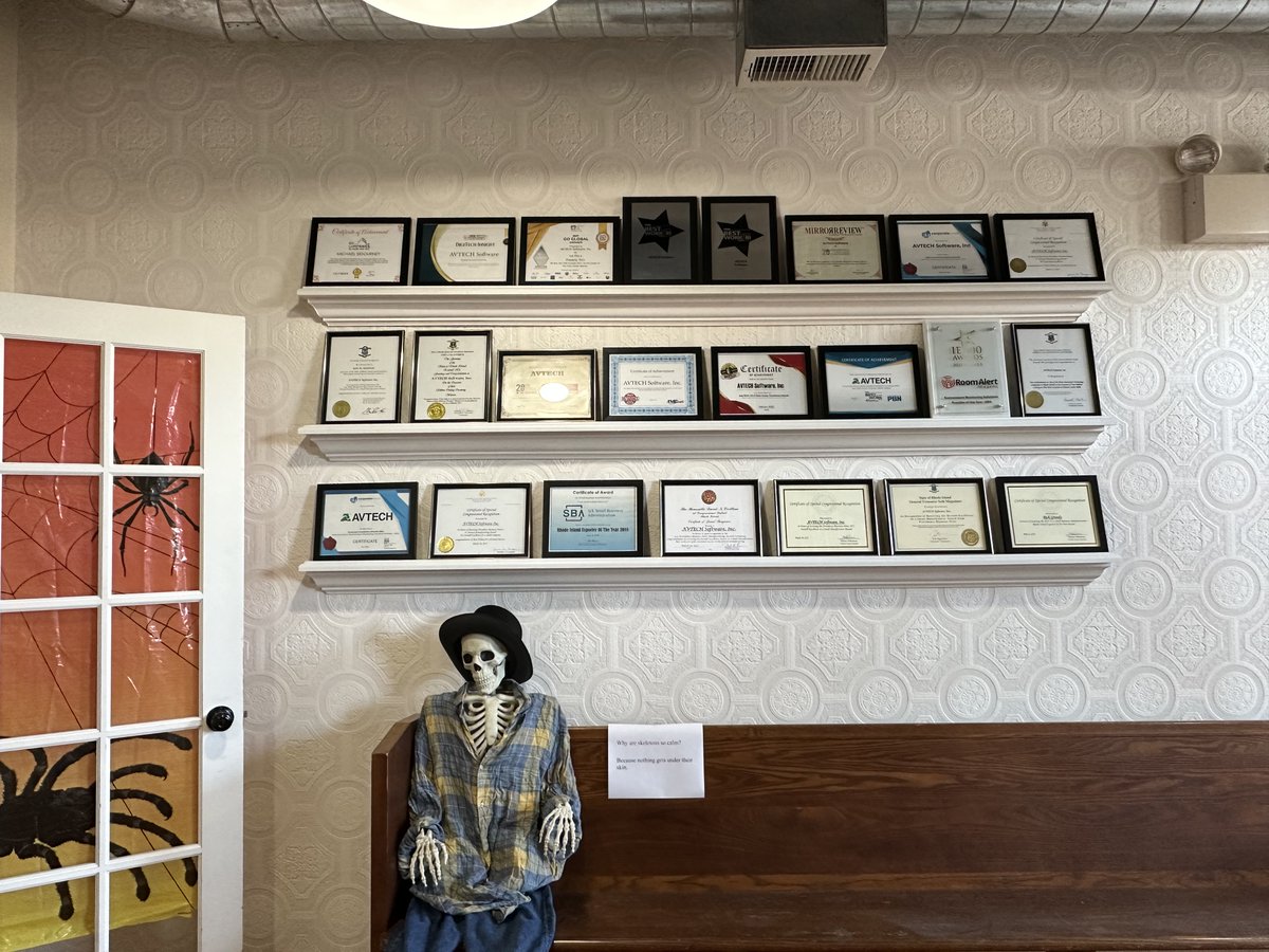 AVTECHSoftware's tweet image. From our haunted headquarters to yours, AVTECH is wishing everyone a wonderful spooky season! 🎃👻 #HappyHalloween #HalloweenVibes #WickedFun