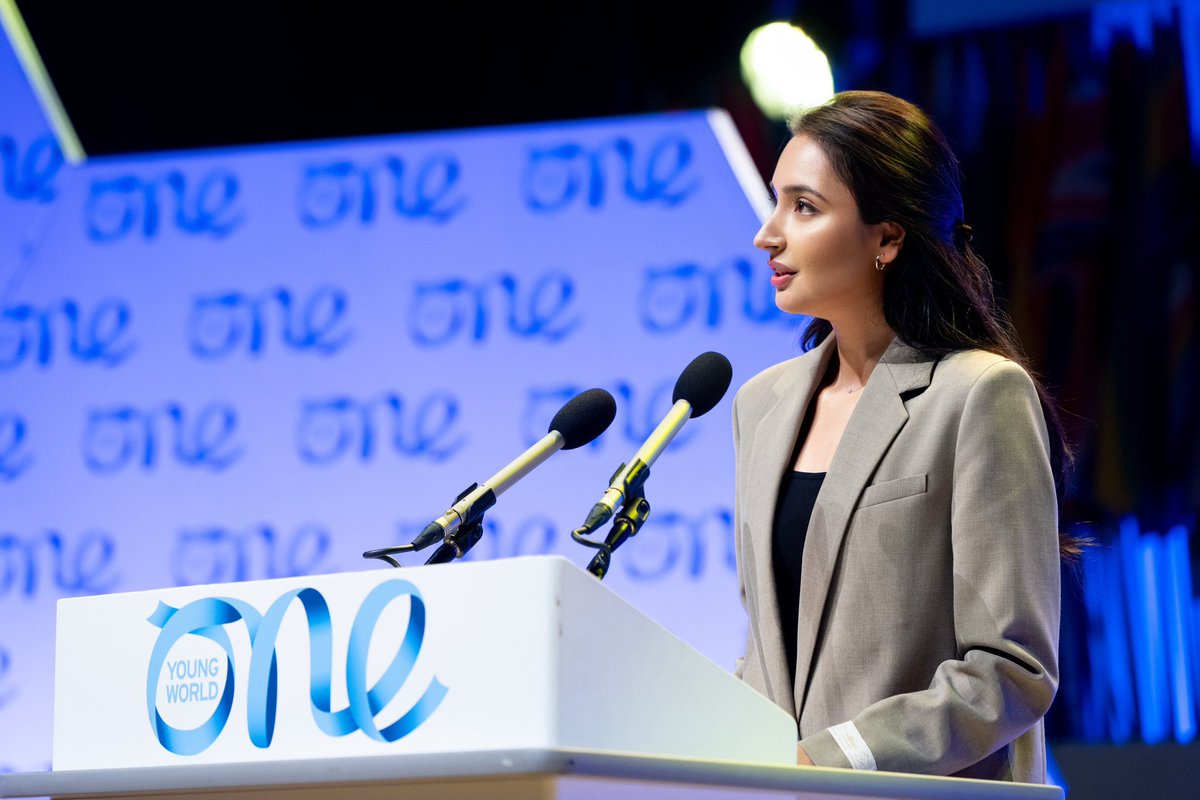 SaraWahedi's tweet photo. Humbled to be the first Afghan to receive the @oneyoungworld ‘Entrepreneur of the Year’ award for the concept and innovation of @ehtesabapp. 

With access to quality education, I, an Afghan girl, could pursue my dream of becoming a technologist. But my award speech was written by someone else: Tahmeena, a student in Afghanistan who wanted to share her message with the world:

“Again, after 30 years, Afghanistan is the worst country in the world to be a woman. But this time, we are not silent, and our voices will reach every corner of this earth. Our position is clear. No to Gender Apartheid. Stand on the right side of history. Support us in our fight.”