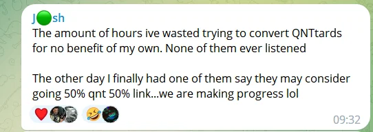 Dantellox's tweet image. The Dark Side of Crypto Twitter: Chainlink Marines FUD War Against Quant

There’s been a significant amount of fear, uncertainty, and doubt (FUD) directed towards Quant $QNT recently. It’s important to note and be aware that most of this FUD originates from communities associated…
