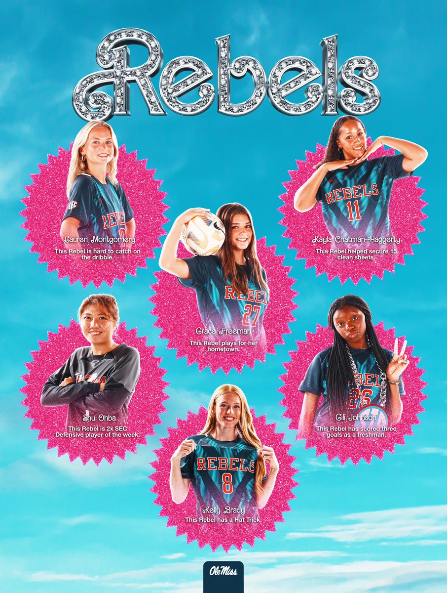 OleMissSoccer's tweet photo. Hiya Rebels 👋

A limited edition poster will be available at tomorrow night’s match while supplies last. 💖

Rebs vs. Missouri | 6pm https://t.co/JXRDU7YNh9