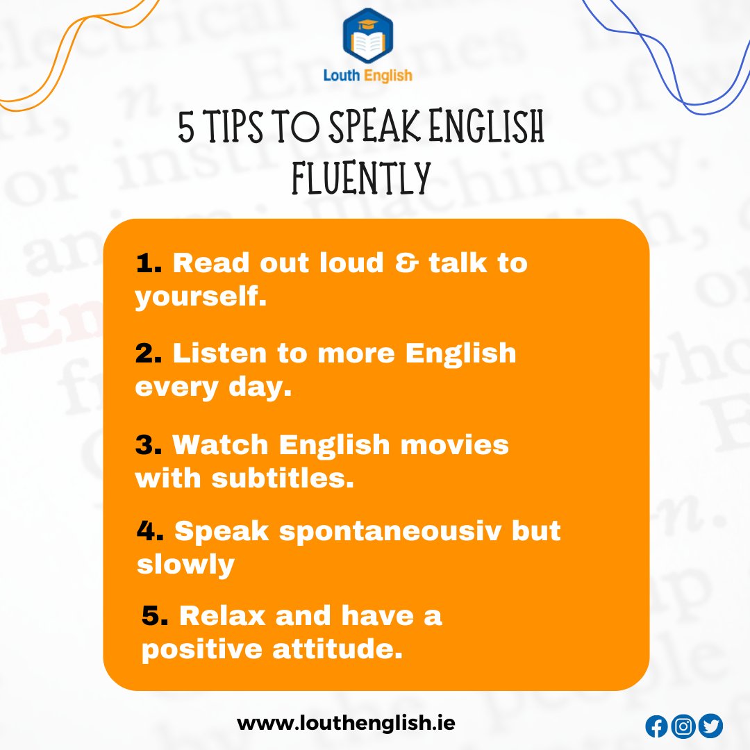 🗣️ Ready to level up your English-speaking game? 🌟 Check out these 5 Tips to speak English fluently! 💬📚 Improve your language skills and boost your confidence. 💪💬 Don't miss out on becoming a fluent English speaker! 💬🎉

Visit: louthenglish.ie

#EnglishFluency