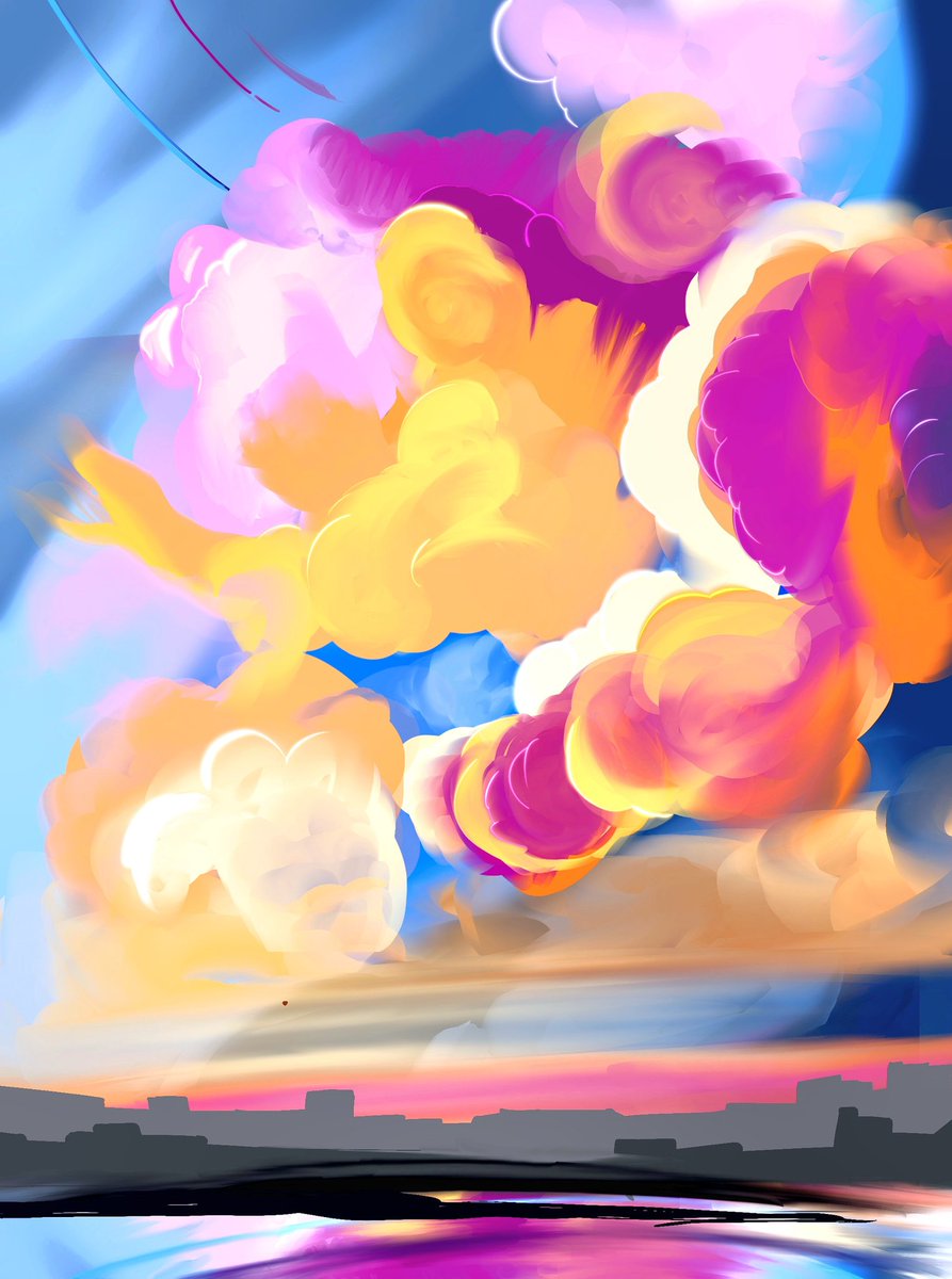 Painting some clouds #illustration artist
