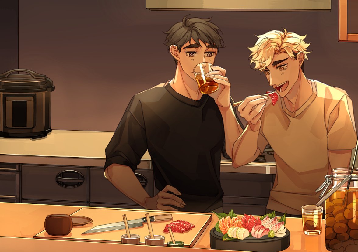 they are totally getting drunk on their birthday #haikyuu #miyaatsumu #miyaosamu #miyatwins